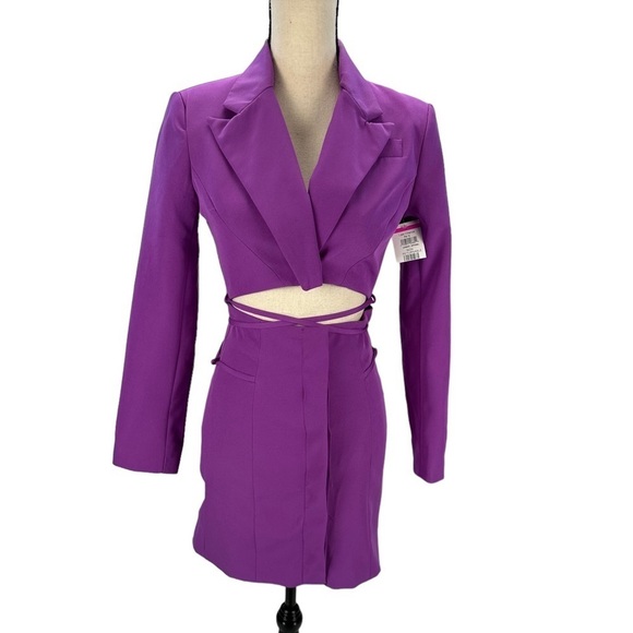 Topshop Dresses & Skirts - Topshop Cut Out Blazer Dress - Purple - size 2